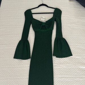 Elegant Green Knit Dress